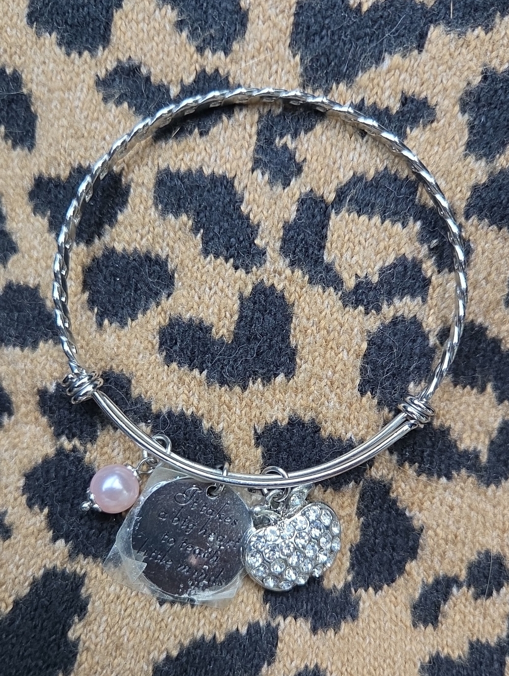 Teachers Charm "It Takes A Big Heart To Teach Little Minds" Bracelet. NWOT